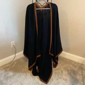 Ralph Lauren Purple Label black and brown cashmere shawl / cape | free size